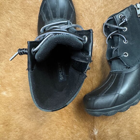Sperry Duck Boots Black Waterproof Lace Up Winter Boots Size 7 (Fits 7.5–8) - Picture 6 of 9